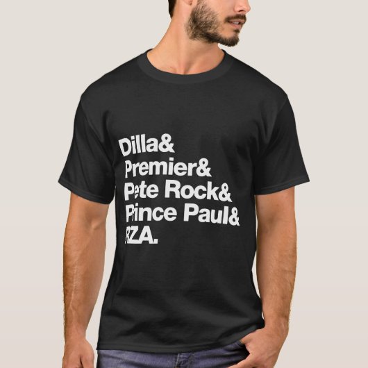 J Dilla Premier Pete Prince Paul RZA Helvetic T-shirt (Voorkant)