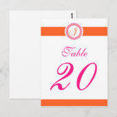J Dot Circle Monogram Tafelnummer (Roze/Sinaasappe (Voorkant / Achterkant)