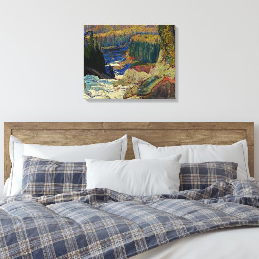 J.E.H. MacDonald - Watervallen, Montrealrivier, 19 Canvas Afdruk (Insitu (Slaapkamer))