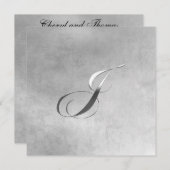 J Elegant Monogram Uitnodiging (Voorkant / Achterkant)