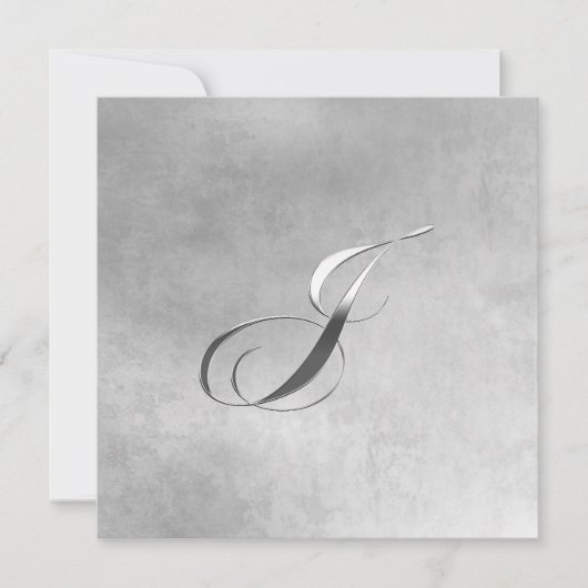 J Elegant Monogram Uitnodiging (Voorkant)