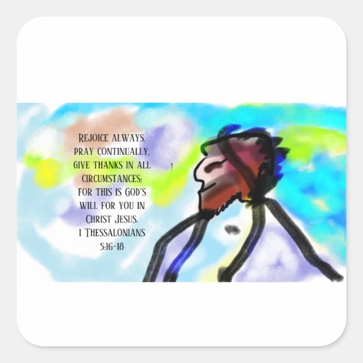 j ezus hier vierkante sticker (Voorkant)