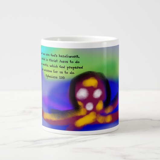 j ezus liefde werk grote koffiekop (Voorkant)