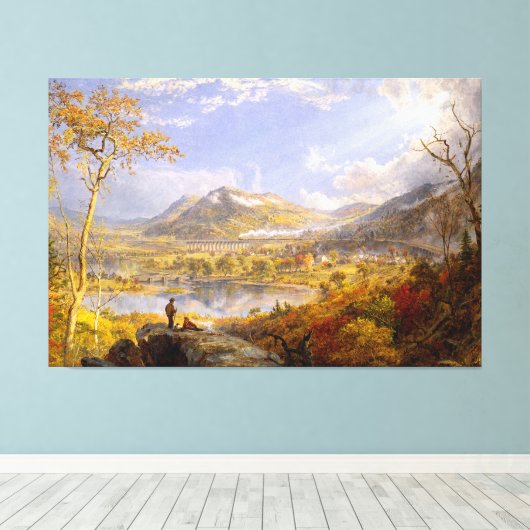 J. F. CROPSEY Starrucca Viaduct, Pennsylvania 1865 Canvas Afdruk (Insitu (Houten vloer))