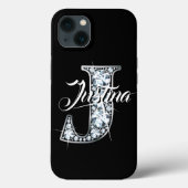 J Faux Diamond Bling Monogram Case-Mate iPhone Case (Achterkant)