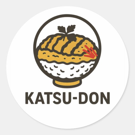 j.food Japans Comfort Eten: Katsu-Don Ronde Sticker (Voorkant)