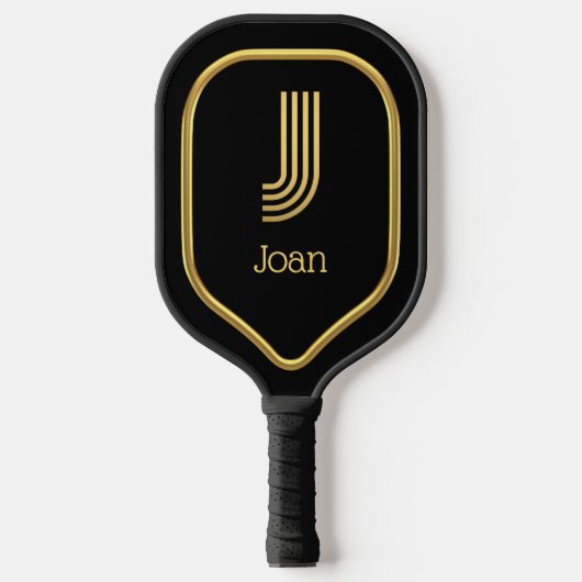 J Gold Initiaal Pickleball Paddle (Voorkant)