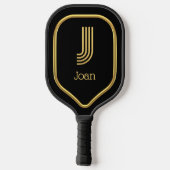 J Gold Initiaal Pickleball Paddle (Achterkant)