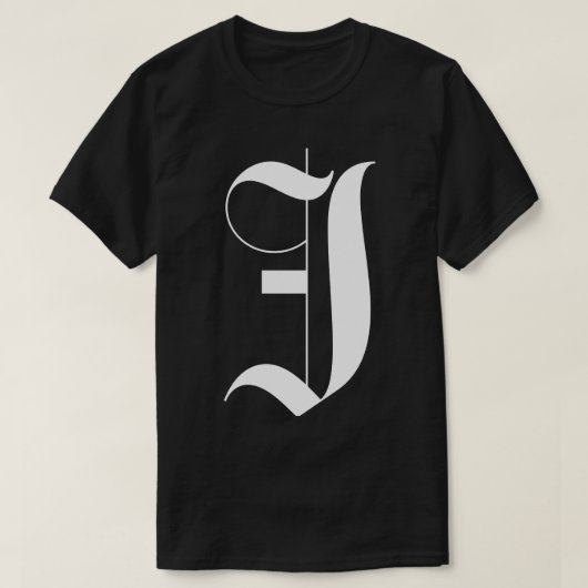 J Gotische brief T-shirt (Design voorkant)