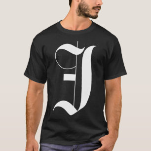 J Gotische brief T-shirt