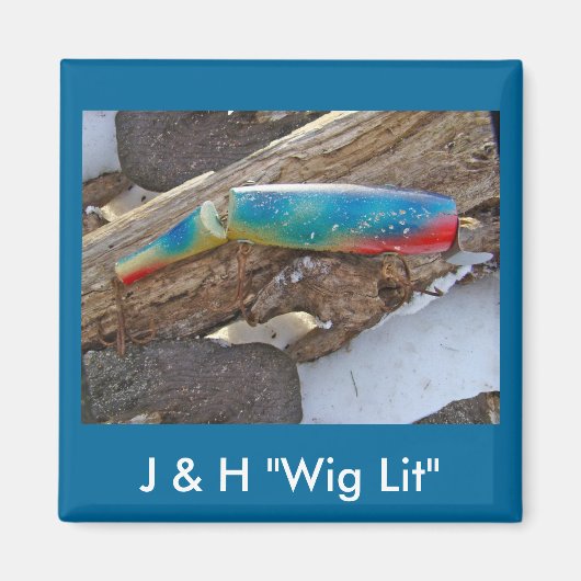 J & H "WIG LIT"  zoutwaterproducten Magneet (Voorkant)