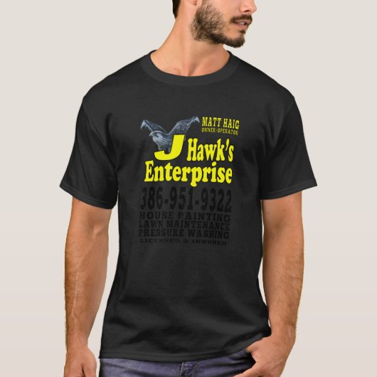 J Hawk Lawn Care Premium T-shirt (Voorkant)