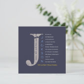 J Initiaal Collectie Bat Bar Mitzvah Uitnodiging (Staand voorkant)