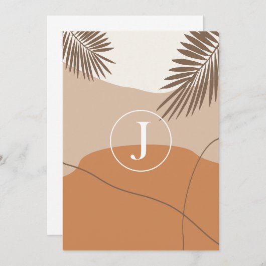 J - Initiaal Monogram Letter J Abstract Design Kaart (Voorkant / Achterkant)