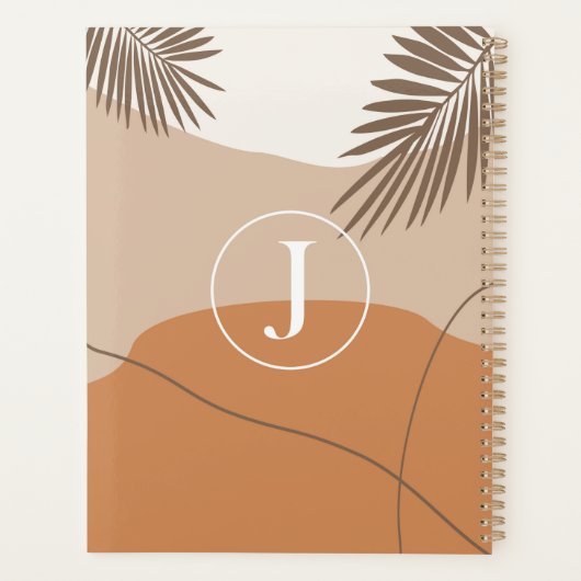 J - Initiaal Monogram Letter J Abstract Design Planner (Achterkant)