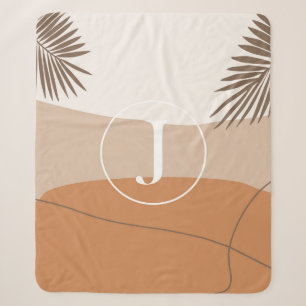 J - Initiaal Monogram Letter J Abstract Design Sherpa Deken