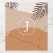 J - Initiaal Monogram Letter J Abstract Design Wijn Etiket (Enkel label)