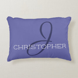 J Initiële aangepaste naam Blauwe Periwinkle Accent Kussen