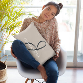 J Initiële Gepersonaliseerde Naam Neutraal Taupe T Accent Kussen