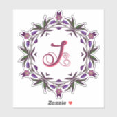 J Initiële unieke en bizarre boho-bloemen mooi Sticker (Vel)