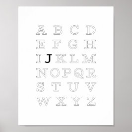 J is voor (1 van de 3) gepersonaliseerd poster