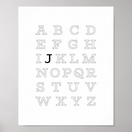 J is voor (1 van de 3) gepersonaliseerd poster (Voorkant)
