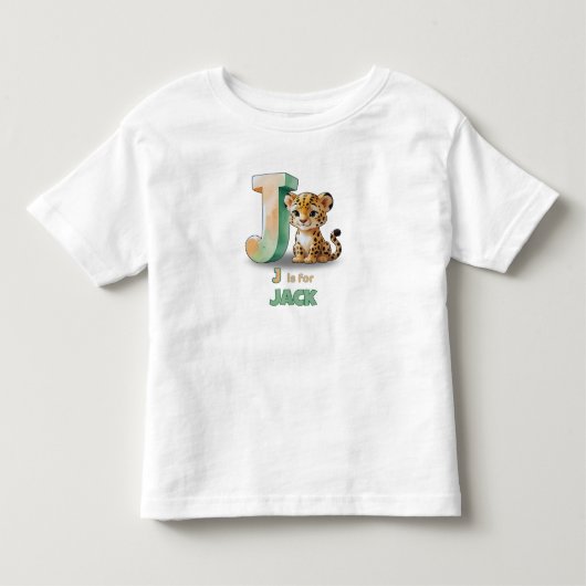 J is voor Jack – Persoonlijke peuter T-shirt (Voorkant)
