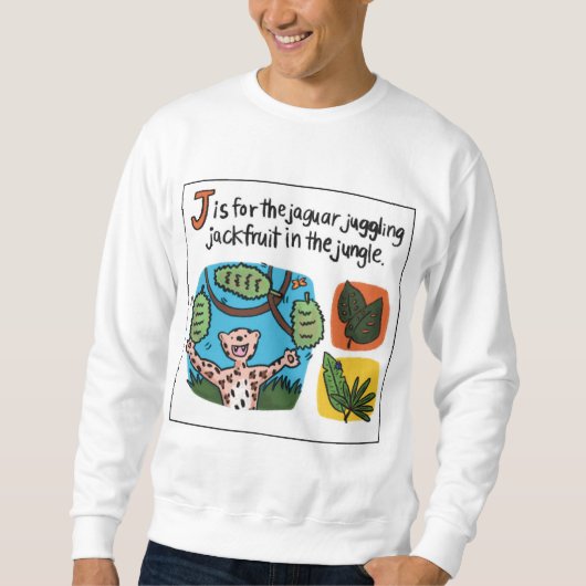J is voor Jackfruit Adult Crewneck Sweatshirt (Voorkant)