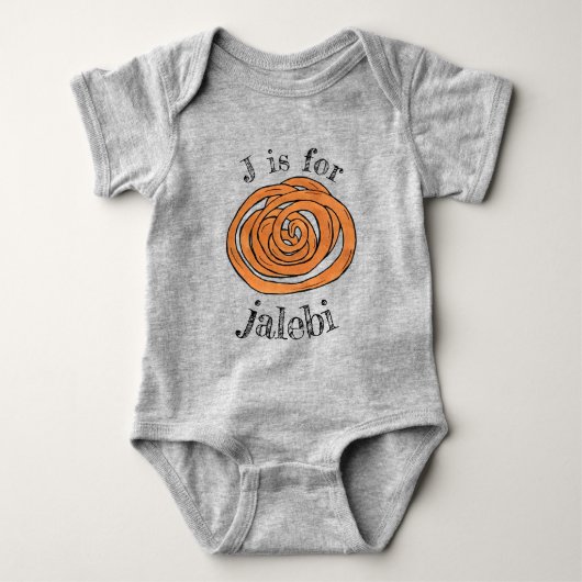 J is voor Jalebi South Asian Indian Mithai Sweet Romper (Voorkant)