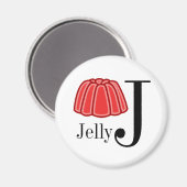 J is voor Jelly Letter Magneten voor Kinderen (Voorkant / Achterkant)