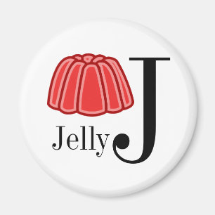 J is voor Jelly Letter Magneten voor Kinderen