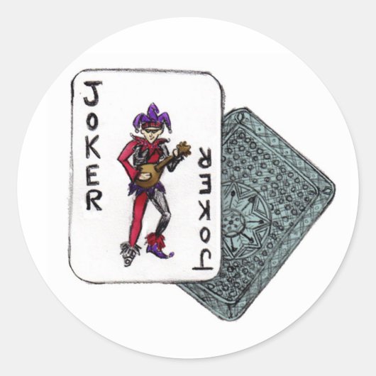 J is voor Joker Ronde Sticker (Voorkant)