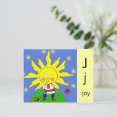 J is voor Joy Ukraine Folk Art Alphabet Briefkaart (Staand voorkant)