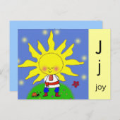 J is voor Joy Ukraine Folk Art Alphabet Briefkaart (Voorkant / Achterkant)