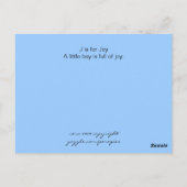 J is voor Joy Ukraine Folk Art Alphabet Briefkaart (Achterkant)