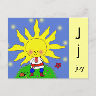 J is voor Joy Ukraine Folk Art Alphabet Briefkaart