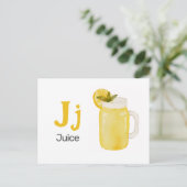 J is voor Juice - Alphabet Flash Kaart (Staand voorkant)