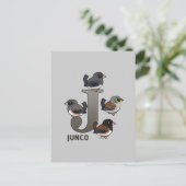 J is voor Junco Briefkaart (Staand voorkant)
