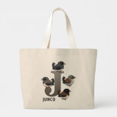 J is voor Junco Grote Tote Bag (Achterkant)