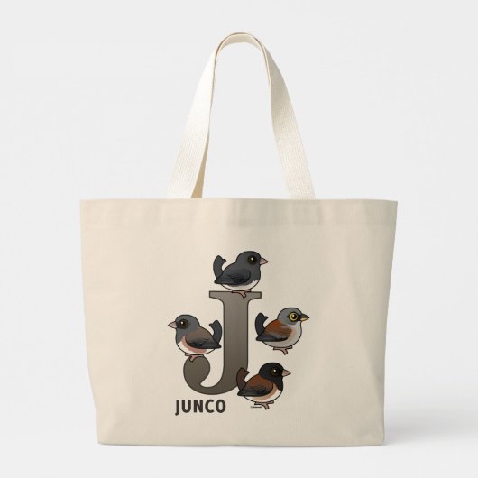 J is voor Junco Grote Tote Bag (Achterkant)