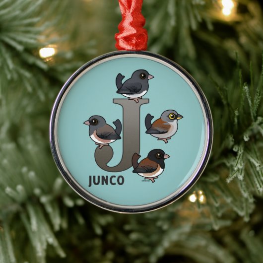 J is voor Junco Metalen Ornament (Boom)