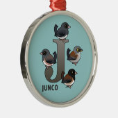J is voor Junco Metalen Ornament (Rechts)