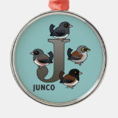 J is voor Junco Metalen Ornament (Voorkant)