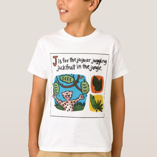 J is voor Kinderen T-shirt van Jackfruit (Voorkant)
