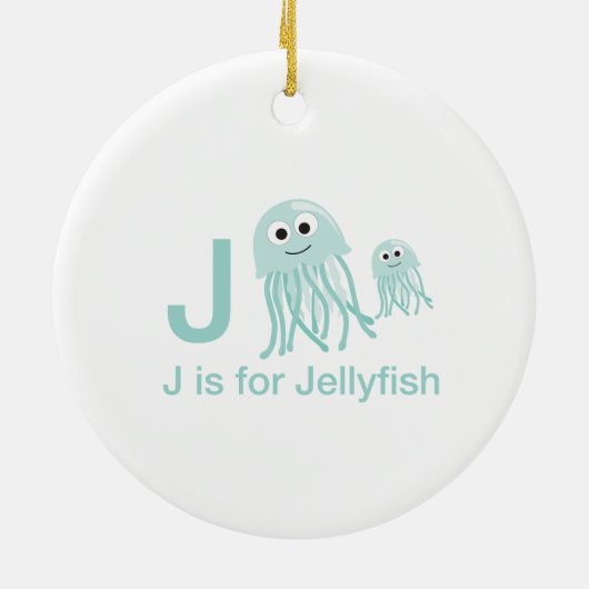 J is voor kwallen keramisch ornament (Achterkant)