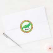 J is voor Oerwoud Alligator Ronde Sticker (Envelop)