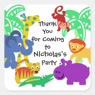 J is voor Oerwoud Vierkante Sticker