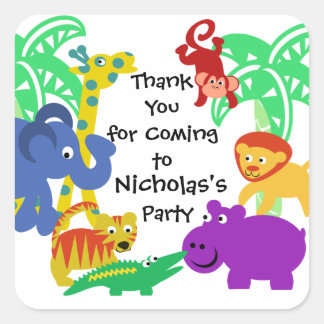 J is voor Oerwoud Vierkante Sticker