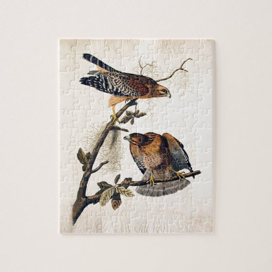 J.J. Audubon (Red Shoulded Hawk) (1829) Legpuzzel (Verticaal)