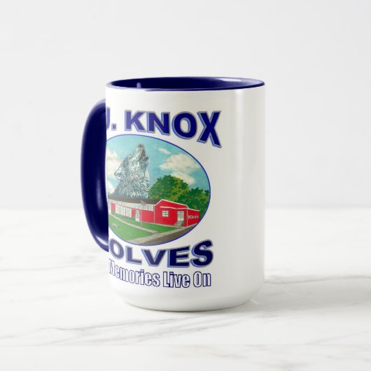 J.J. KNOX WOLVES: "Zing nu aan" Mok (Voorkant links)